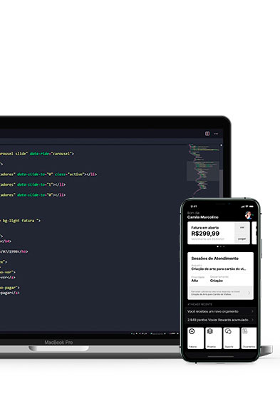 Desenvolvimento de aplicativos iOS e Android.